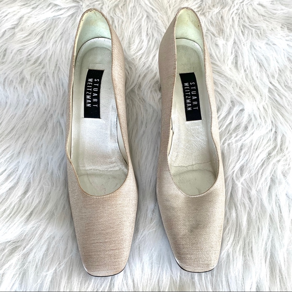 Vintage Stuart Weitzman Iridescent Square Toe Heel - image 2